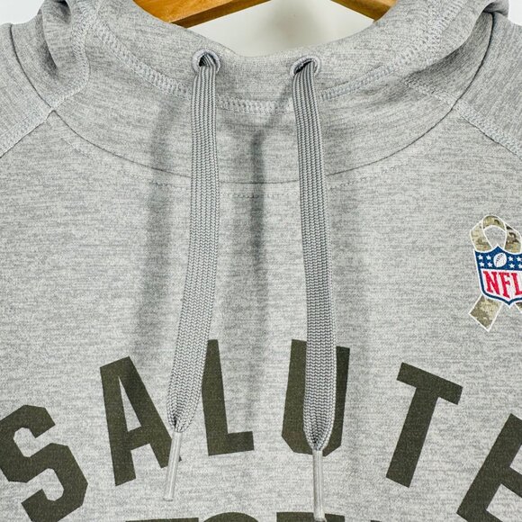 Nike Therma-Fit Salute To Service NFL New York Giants Gray Hoodie Sweatshirt S - Picture 9 of 12